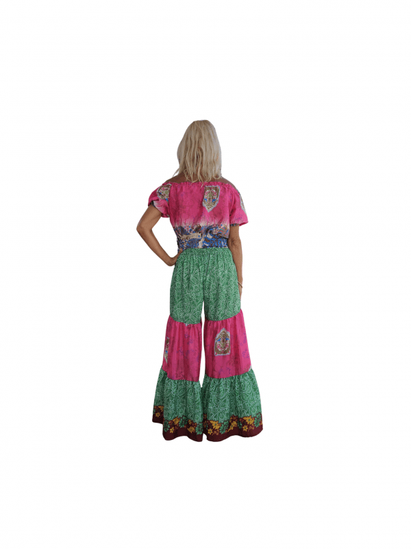 Top cigana rosa azul beige - Imagen 2
