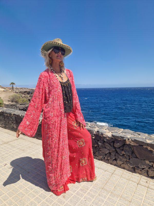 Kimono joya coral